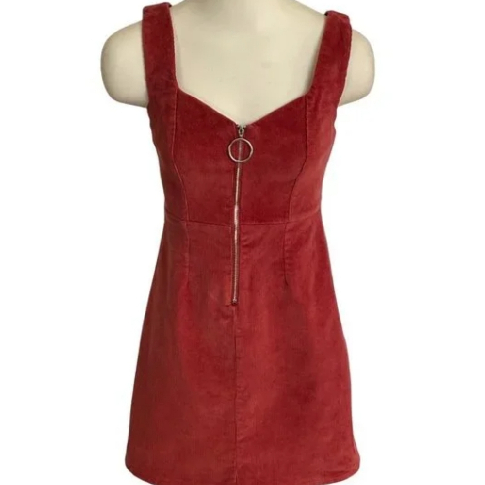 IRIS Burnt Orange Corduroy mini dress size juniors large women's medium like new